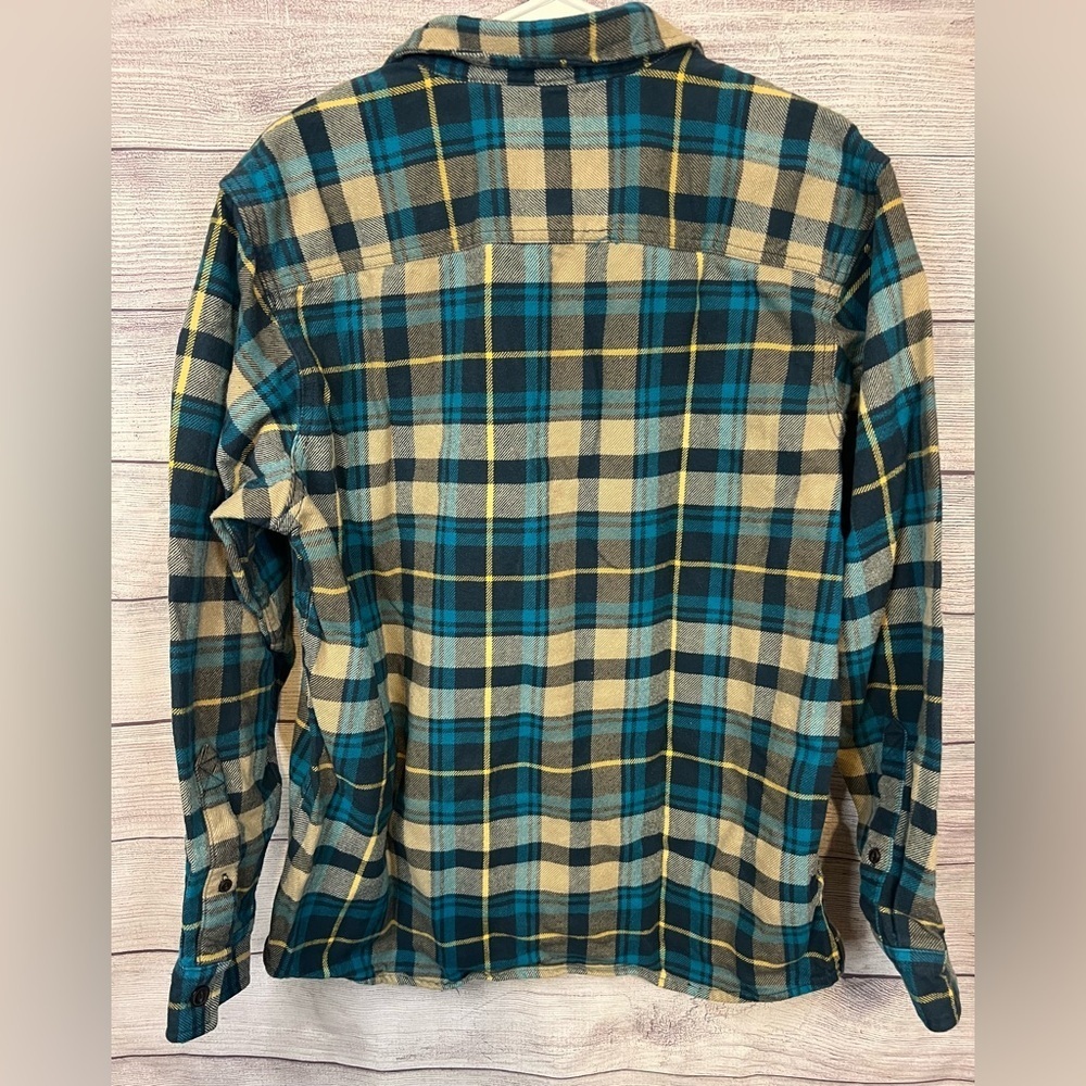 Red Head Brand Co Men’s Flannel Shirt Plaid Blue Beige Size Large - Picture 2 of 11
